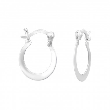 Laser Cut 14mm - 925 Sterling Silver Hoop Earrings SD44761