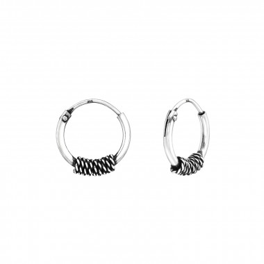 10mm - 925 Sterling Silver Hoop Earrings SD44996