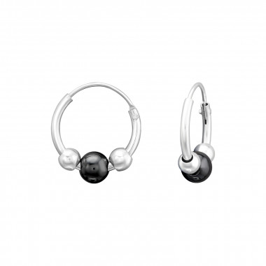 12mm - 925 Sterling Silver Hoop Earrings SD45408