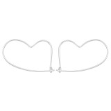 Heart Shape - 925 Sterling Silver Hoop Earrings SD45808