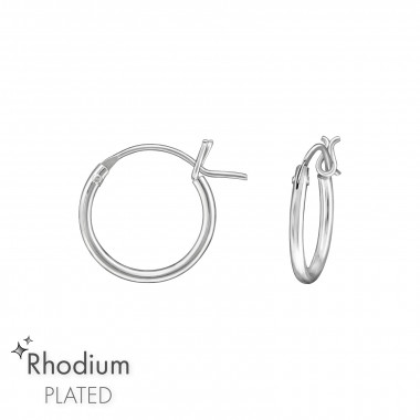 12mm - 925 Sterling Silver Hoop Earrings SD47162