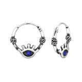 Evil Eye - 925 Sterling Silver Hoop Earrings SD47231