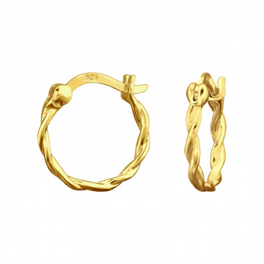 Twisted - 925 Sterling Silver Hoop Earrings SD47535