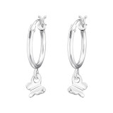 Butterfly - 925 Sterling Silver Hoop Earrings SD47665