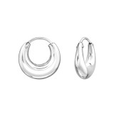 Round 15mm - 925 Sterling Silver Hoop Earrings SD48236