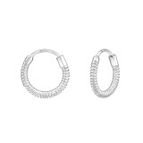 12mm - 925 Sterling Silver Hoop Earrings SD48239