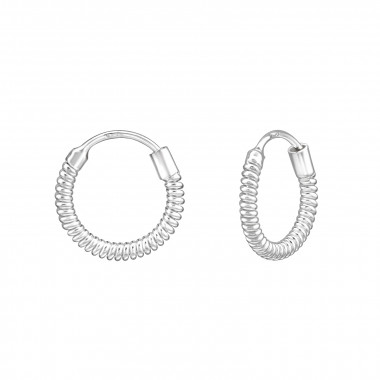 12mm - 925 Sterling Silver Hoop Earrings SD48239