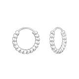12mm Braided - 925 Sterling Silver Hoop Earrings SD48240