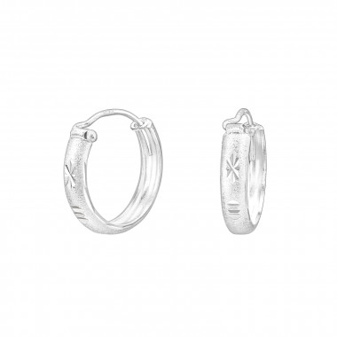 14mm - 925 Sterling Silver Hoop Earrings SD48245