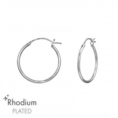20mm - 925 Sterling Silver Hoop Earrings SD48666
