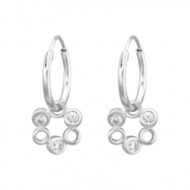 Connected Circles - 925 Sterling Silver Hoop Earrings SD50659