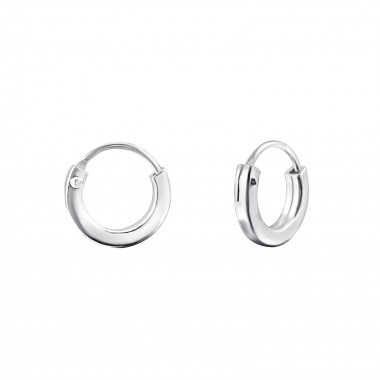 10mm small hollow - 925 Sterling Silver Hoop Earrings SD547