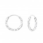 16mm bali - 925 Sterling Silver Hoop Earrings SD557 16mm bali - 925 Sterling Silver Hoop Earrings SD557