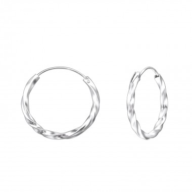 20mm bali - 925 Sterling Silver Hoop Earrings SD559