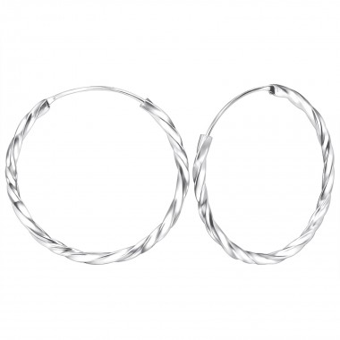 30mm bali - 925 Sterling Silver Hoop Earrings SD560