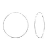 40mm endless - 925 Sterling Silver Hoop Earrings SD5691