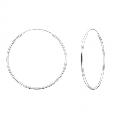 40mm endless - 925 Sterling Silver Hoop Earrings SD5691