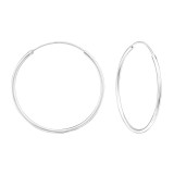 30mm endless - 925 Sterling Silver Hoop Earrings SD6806