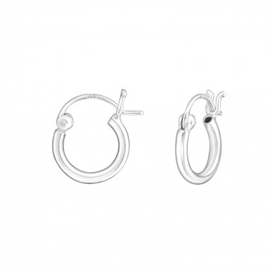 12mm thick - 925 Sterling Silver Hoop Earrings SD7028