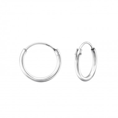 12mm solid - 925 Sterling Silver Hoop Earrings SD8176