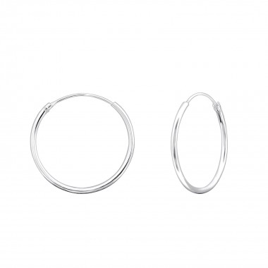 20mm round - 925 Sterling Silver Hoop Earrings SD8436