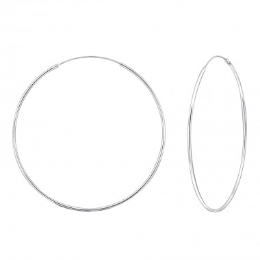 60mm endless - 925 Sterling Silver Hoop Earrings SD8437