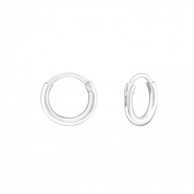 8mm Pthick - 925 Sterling Silver Hoop Earrings SD9416