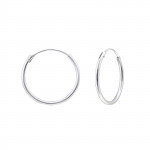18mm simple hollow - 925 Sterling Silver Hoop Earrings SD9418 18mm simple hollow - 925 Sterling Silver Hoop Earrings SD9418