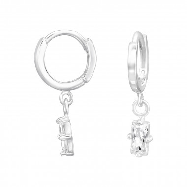 Baguette - 925 Sterling Silver Huggies SD47335