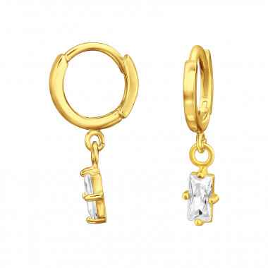 Baguette - 925 Sterling Silver Huggies SD47336