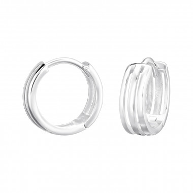 Triple Line - 925 Sterling Silver Huggies SD48409