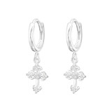 Cross - 925 Sterling Silver Huggies SD48452