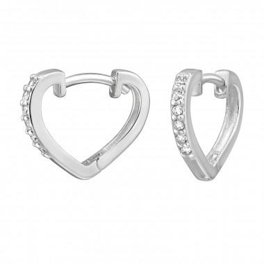 Heart - 925 Sterling Silver Huggies SD49703