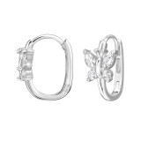 7mm Butterfly - 925 Sterling Silver Huggies SD49704