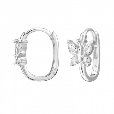 7mm Butterfly - 925 Sterling Silver Huggies SD49704