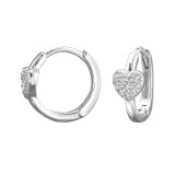 Heart - 925 Sterling Silver Huggies SD49922