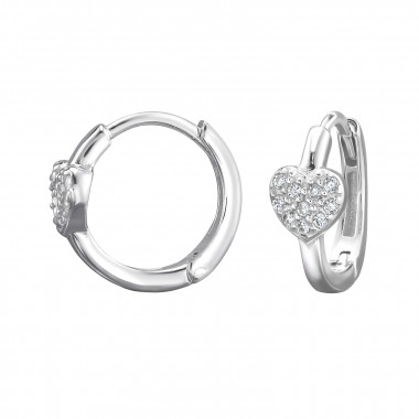 Heart - 925 Sterling Silver Huggies SD49922