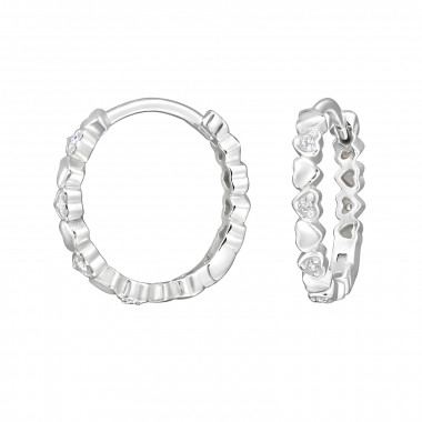 Heart Band - 925 Sterling Silver Huggies SD50003