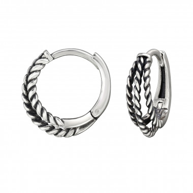 Twisted Rope - 925 Sterling Silver Huggies SD50084