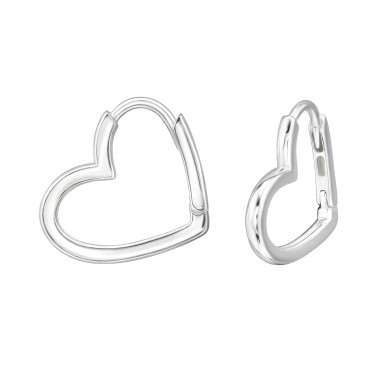 1.5X13Mm Heart - 925 Sterling Silver Huggies SD50259