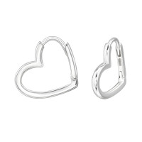 1.5X13Mm Heart - 925 Sterling Silver Huggies SD50259 1.5X13Mm Heart - 925 Sterling Silver Huggies SD50259