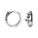 Rose Flower - 925 Sterling Silver Huggies SD50313 Rose Flower - 925 Sterling Silver Huggies SD50313