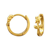 Rose Flower Gold Plated - 925 Sterling Silver Huggies SD50314 Rose Flower Gold Plated - 925 Sterling Silver Huggies SD50314