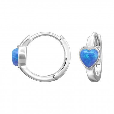 3D Heart - 925 Sterling Silver Huggies SD50691