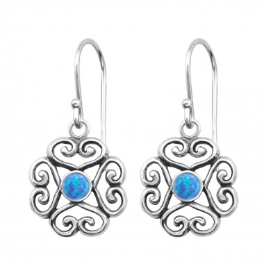 Flower - 925 Sterling Silver Earrings with Gemstones SD26809