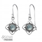 Oxidized - 925 Sterling Silver Earrings with Gemstones SD30294 Oxidized - 925 Sterling Silver Earrings with Gemstones SD30294