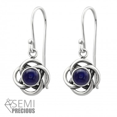 Celtic - 925 Sterling Silver Earrings with Gemstones SD31252