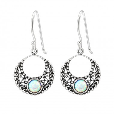 Bali - 925 Sterling Silver Earrings with Gemstones SD32044