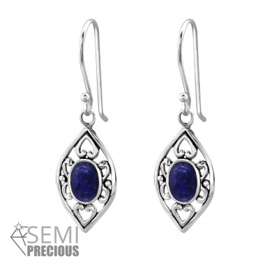 Marquise - 925 Sterling Silver Earrings with Gemstones SD35231
