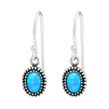 Oval - 925 Sterling Silver Earrings with Gemstones SD41034